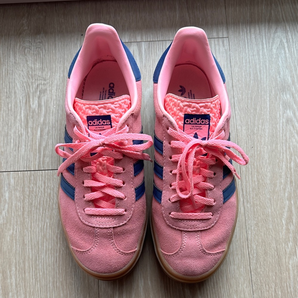Adidas Gazelle Platform Sneakers in Pink and Blue